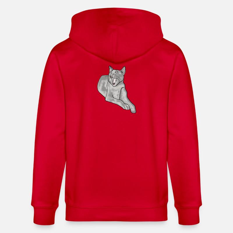 chat - Veste à capuche bio CULTIVATOR Stanley/Stella Unisexe - rouge
