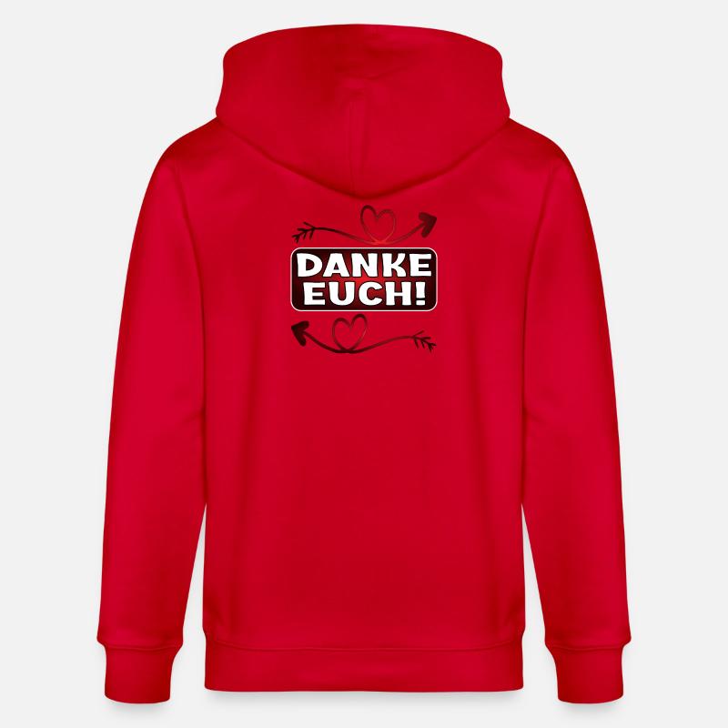 Dankeschön Geschenke - DANKE EUCH SPRÜCHE - Stanley/Stella Unisex Bio-Kapuzenjacke CULTIVATOR  - Rot