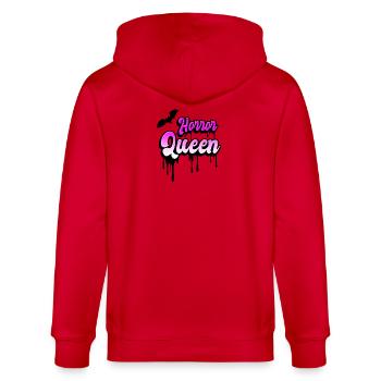 Horror Queen - Stanley/Stella Unisex Bio-Kapuzenjacke CULTIVATOR  - Rot - Hinten - Anna (173cm)