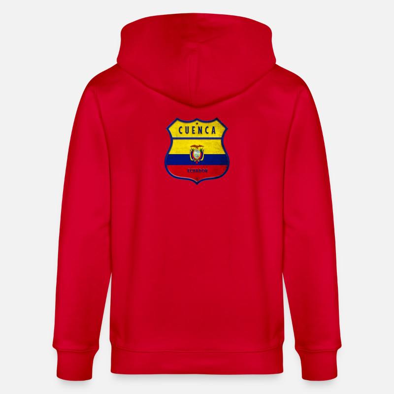 Cuenca Drapeaux de l'Equateur - Veste à capuche bio CULTIVATOR Stanley/Stella Unisexe - rouge