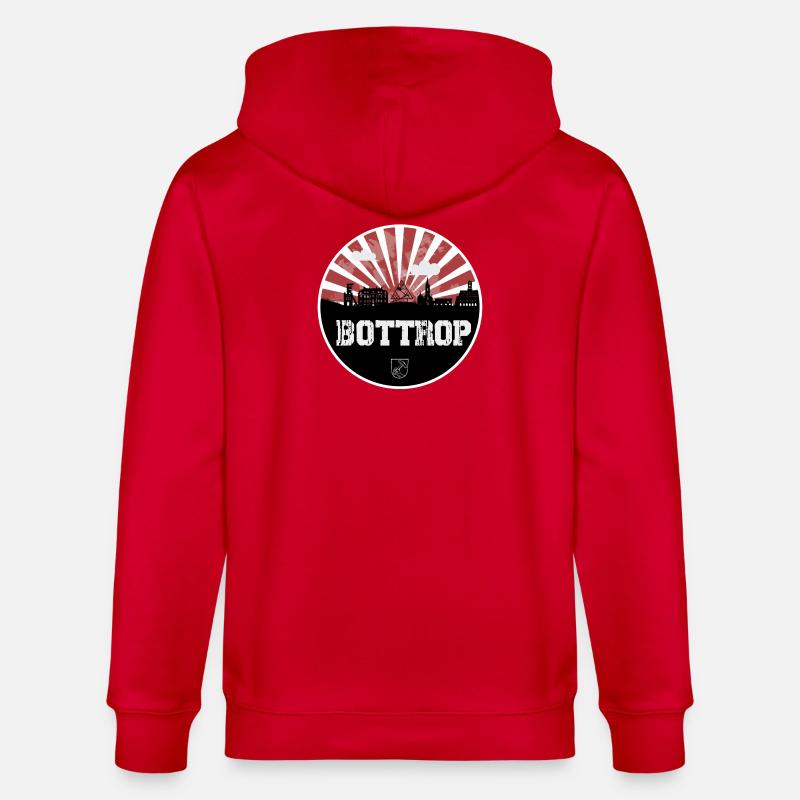 Bottrop Skyline Rouge & Blanc - Veste à capuche bio CULTIVATOR Stanley/Stella Unisexe - rouge