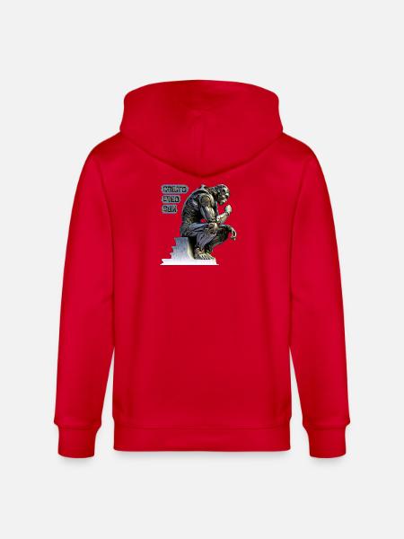 Cogito 02 - Cyborg Thinker Cogito Ergo Sum - Stanley/Stella CULTIVATOR Unisex Organic Hooded Jacket - red