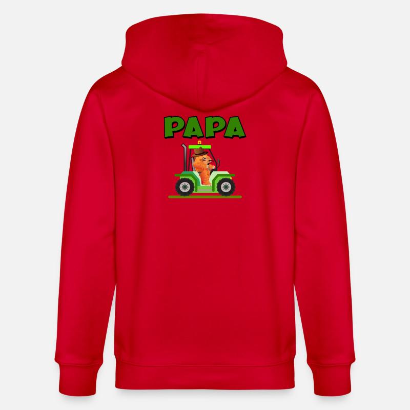 Bauer Vater Traktor - Stanley/Stella Unisex Bio-Kapuzenjacke CULTIVATOR  - Rot