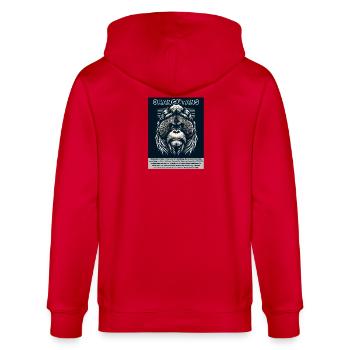Orang-utans - Stanley/Stella Unisex Bio-Kapuzenjacke CULTIVATOR  - Rot - Hinten - Anna (173cm)