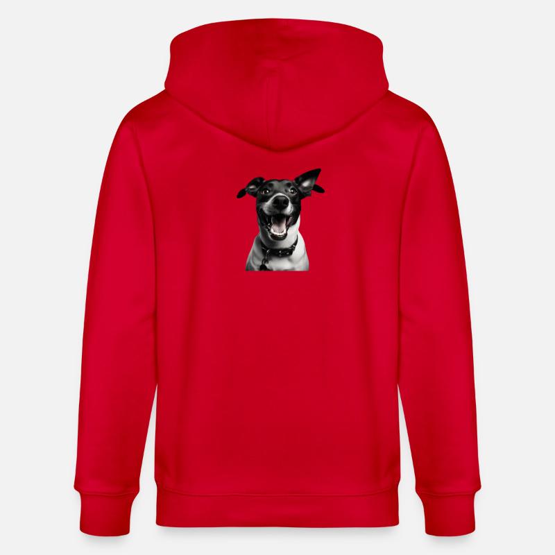 Chien Noir & Blanc - Veste à capuche bio CULTIVATOR Stanley/Stella Unisexe - rouge