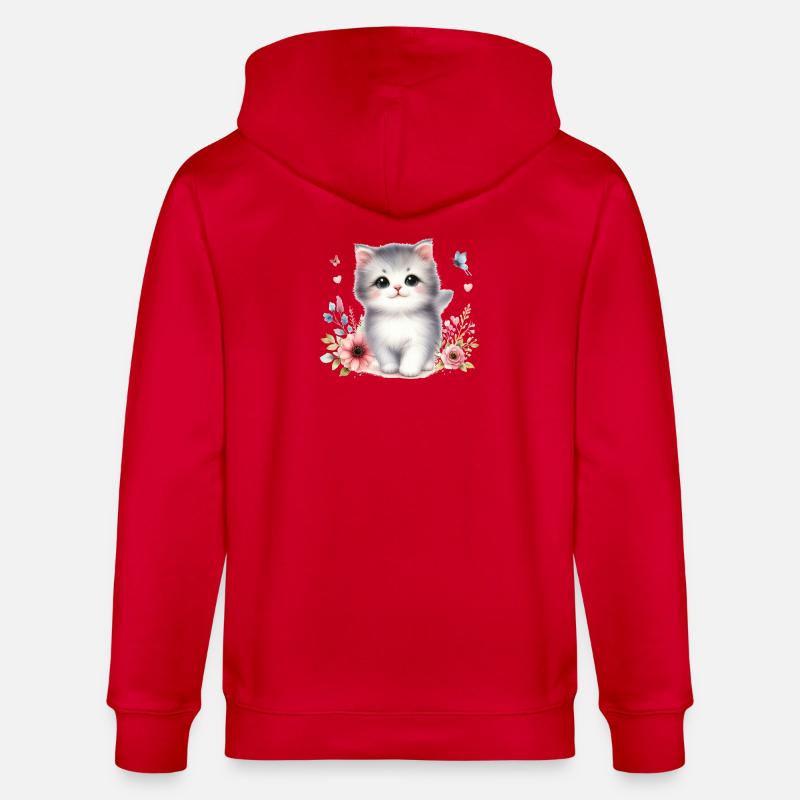 Chat mignon - Veste à capuche bio CULTIVATOR Stanley/Stella Unisexe - rouge