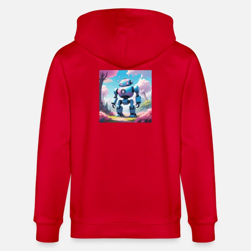 Robot sur la planète de rêve - Veste à capuche bio CULTIVATOR Stanley/Stella Unisexe - rouge