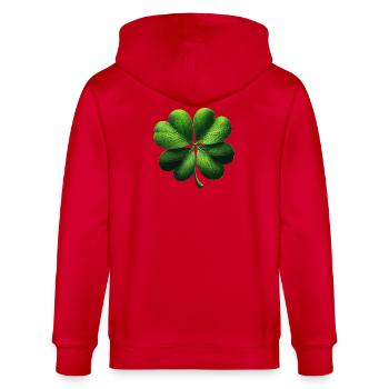 Trèfle à quatre feuilles - Veste à capuche bio CULTIVATOR Stanley/Stella Unisexe - rouge - Dos - Anna (173cm)