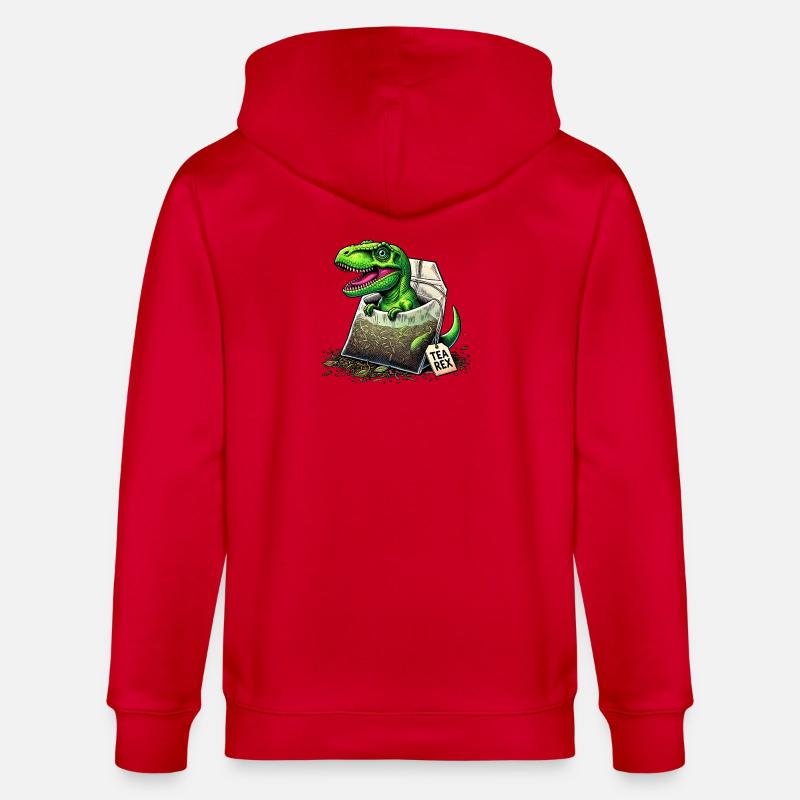 Tea Rex T-Rex Dinosaurier - Stanley/Stella Unisex Bio-Kapuzenjacke CULTIVATOR  - Rot