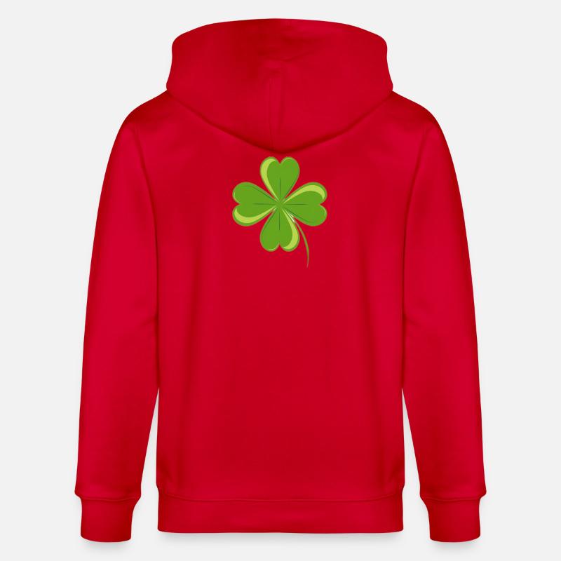 Trèfle à 4 feuilles. - Veste à capuche bio CULTIVATOR Stanley/Stella Unisexe - rouge