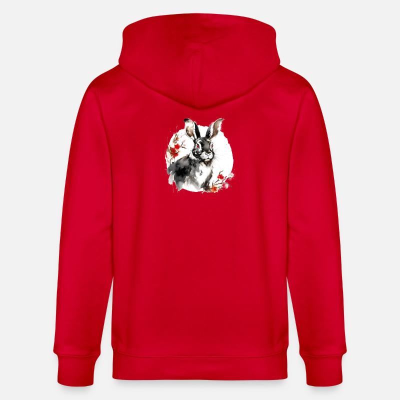 Chinesisches Sternzeichen Hase - Stanley/Stella Unisex Bio-Kapuzenjacke CULTIVATOR - Rot