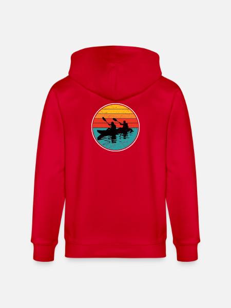 Sunset Kayak Duo Circle - Stanley/Stella CULTIVATOR Unisex Organic Hooded Jacket - red