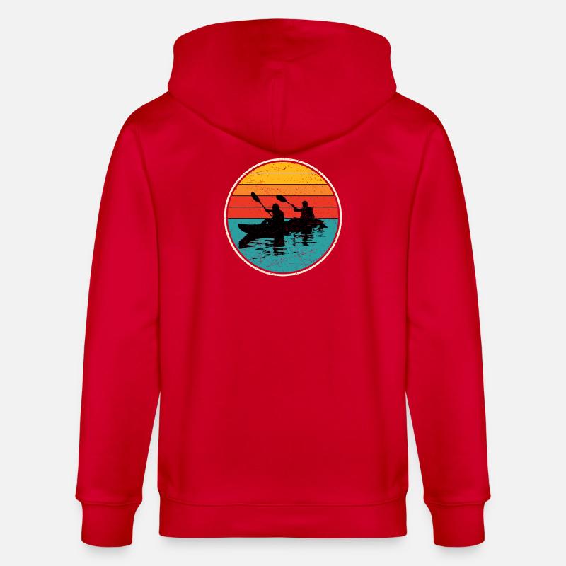 Sunset Kayak Duo Circle - Stanley/Stella CULTIVATOR  Unisex Organic Hooded Jacket - red