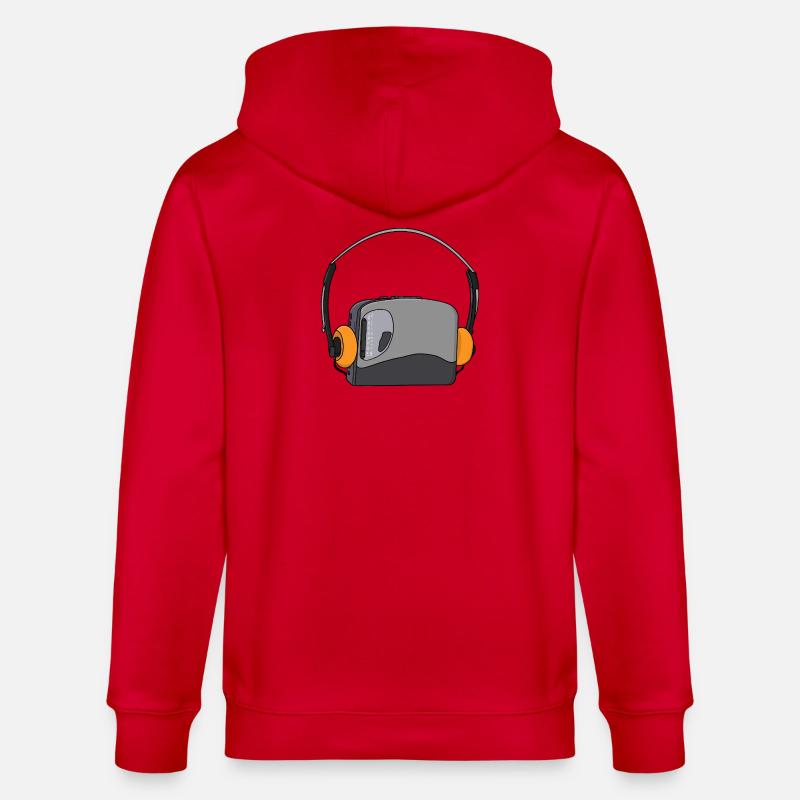 Cool Portable Cassette Audio Player - Stanley/Stella CULTIVATOR  Unisex Organic Hooded Jacket - red