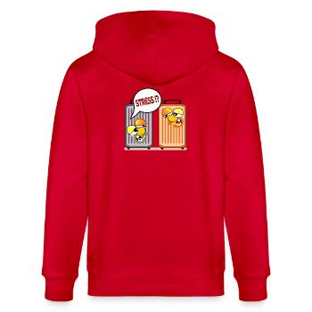FERIEN STRESS URLAUBSKOFFER - Stanley/Stella Unisex Bio-Kapuzenjacke CULTIVATOR  - Rot - Hinten - Anna (173cm)