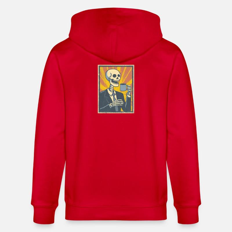 Kaffee oder Grab – was soll’s! - Stanley/Stella Unisex Bio-Kapuzenjacke CULTIVATOR  - Rot