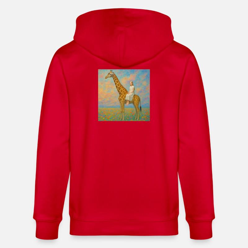 Träumen mit der Giraffe  - Stanley/Stella Unisex Bio-Kapuzenjacke CULTIVATOR  - Rot