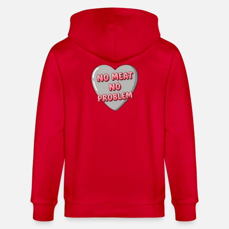 Bubble Herz – No Meat No Problem - Stanley/Stella Unisex Bio-Kapuzenjacke CULTIVATOR  - Rot