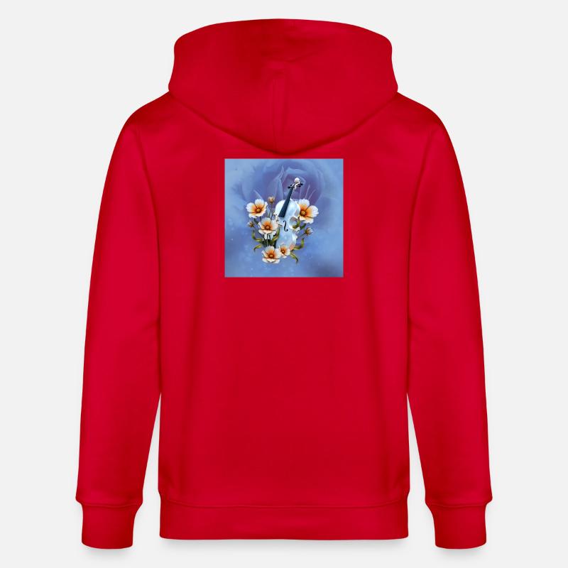 Violon Celeste à fleurs - Veste à capuche bio CULTIVATOR Stanley/Stella Unisexe - rouge