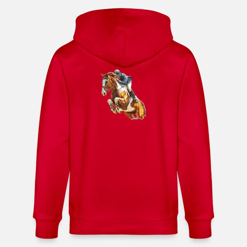 Cavalier au galop en saut - Veste à capuche bio CULTIVATOR Stanley/Stella Unisexe - rouge