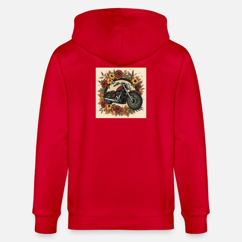Roue de fleurs d’impression en bloc - Veste à capuche bio CULTIVATOR Stanley/Stella Unisexe - rouge