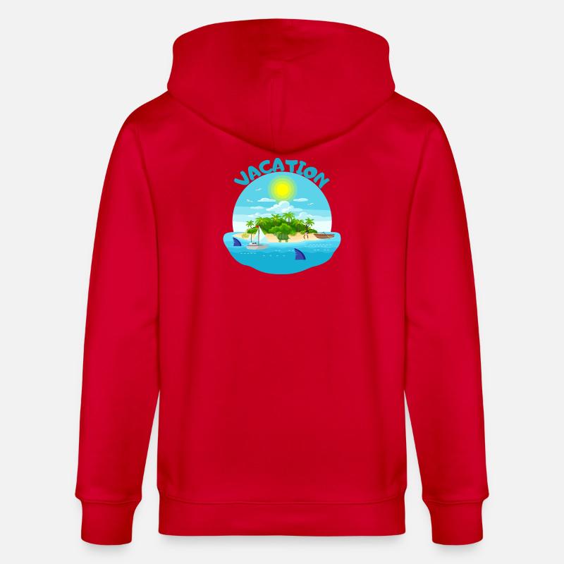 Conception de plage idyllique d’île tropicale - Veste à capuche bio CULTIVATOR Stanley/Stella Unisexe - rouge