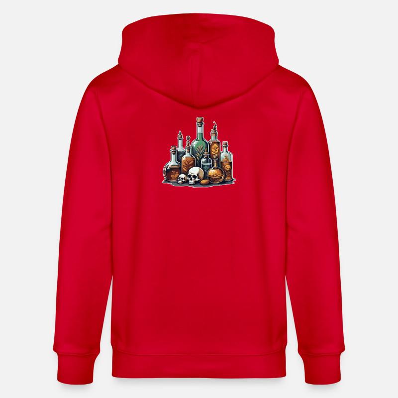 Alchemie Fläschchen Schädel Design - Stanley/Stella Unisex Bio-Kapuzenjacke CULTIVATOR  - Rot