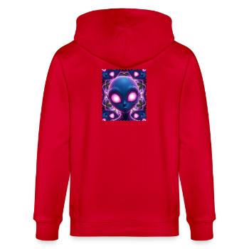 Kaléidoscope néonalie - Veste à capuche bio CULTIVATOR Stanley/Stella Unisexe - rouge - Dos - Anna (173cm)