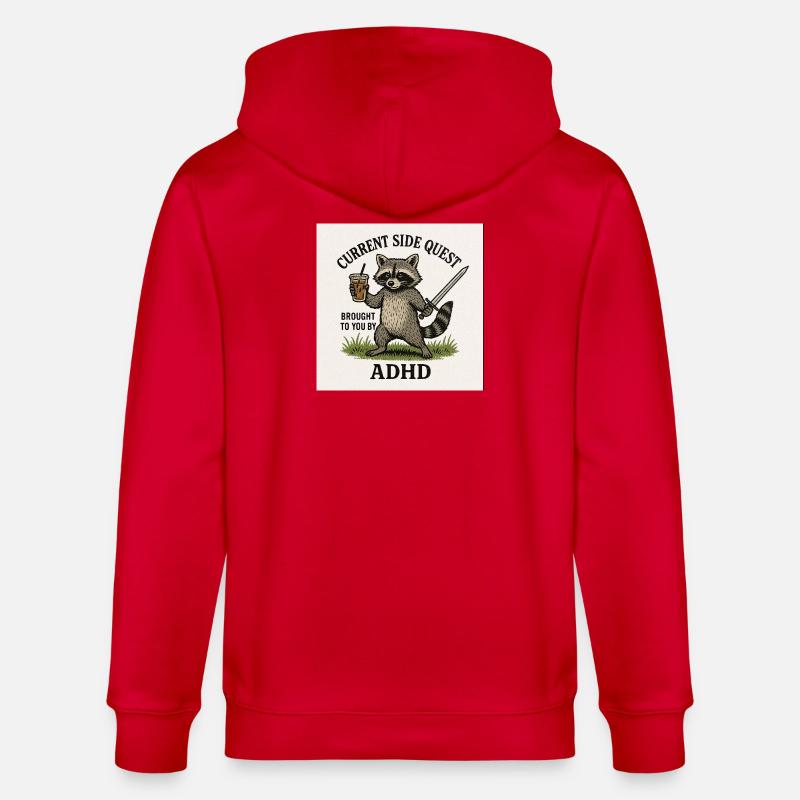 Quête secondaire du raton laveur TDAH - Veste à capuche bio CULTIVATOR Stanley/Stella Unisexe - rouge