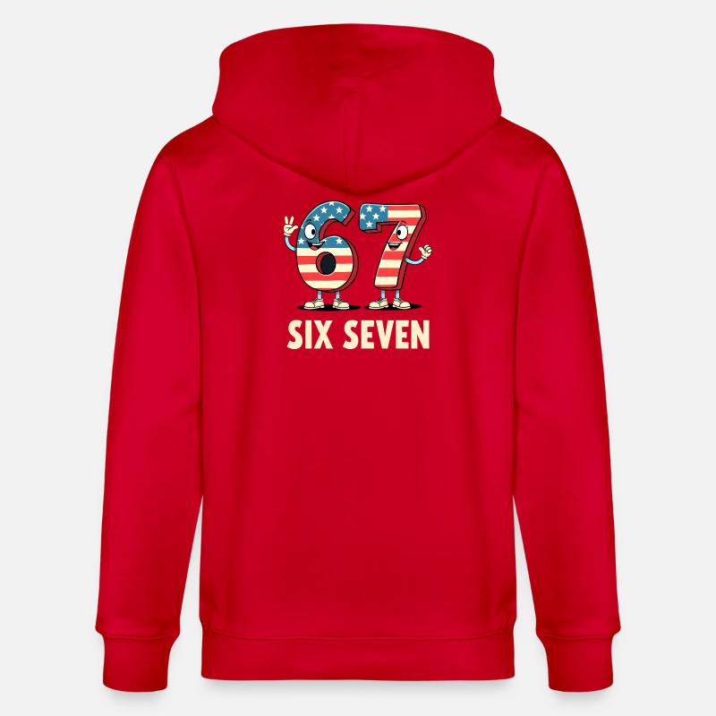 US Flag 67 Memes Six Seven - Veste à capuche bio CULTIVATOR Stanley/Stella Unisexe - rouge