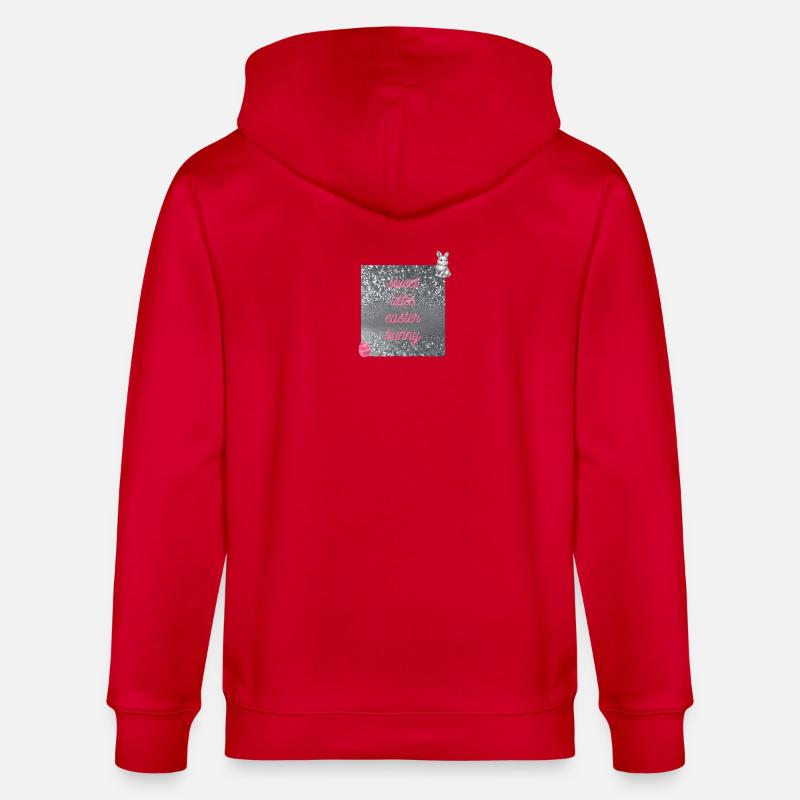 Cute Easter bunny in glitter design - Stanley/Stella CULTIVATOR  Unisex Organic Hooded Jacket - red