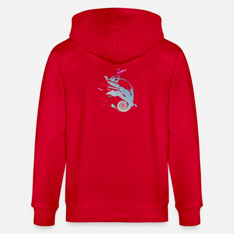 Caméléon en spirale dans un gradient néon - Veste à capuche bio CULTIVATOR Stanley/Stella Unisexe - rouge