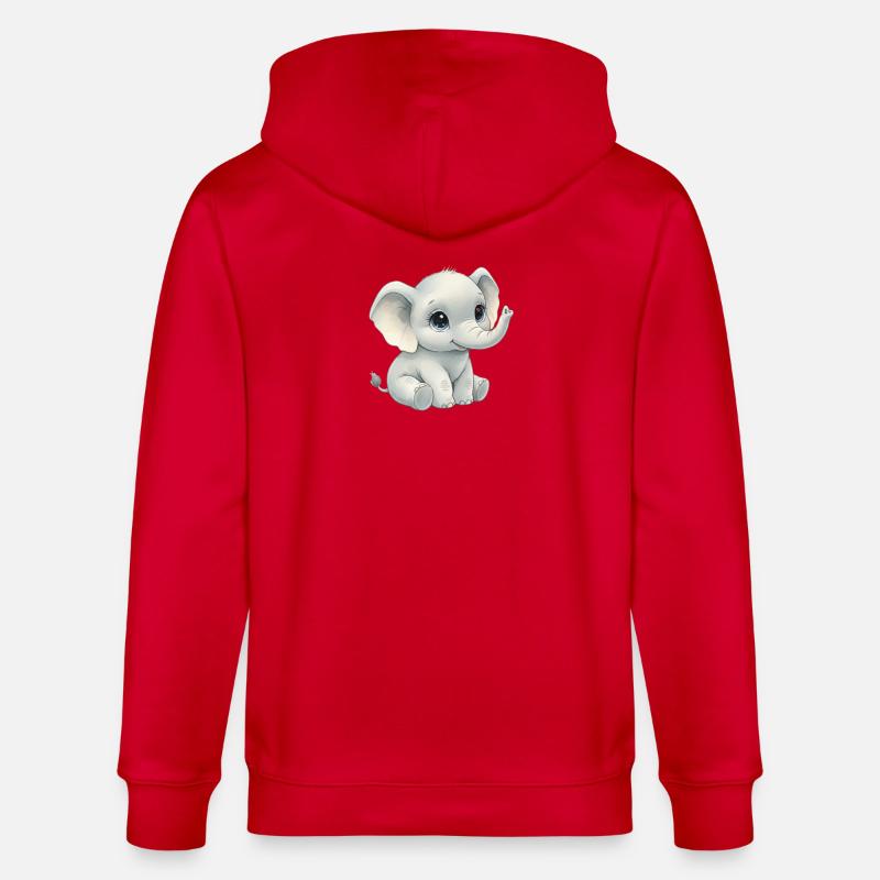 Petit éléphant dans le style aquarelle - Veste à capuche bio CULTIVATOR Stanley/Stella Unisexe - rouge