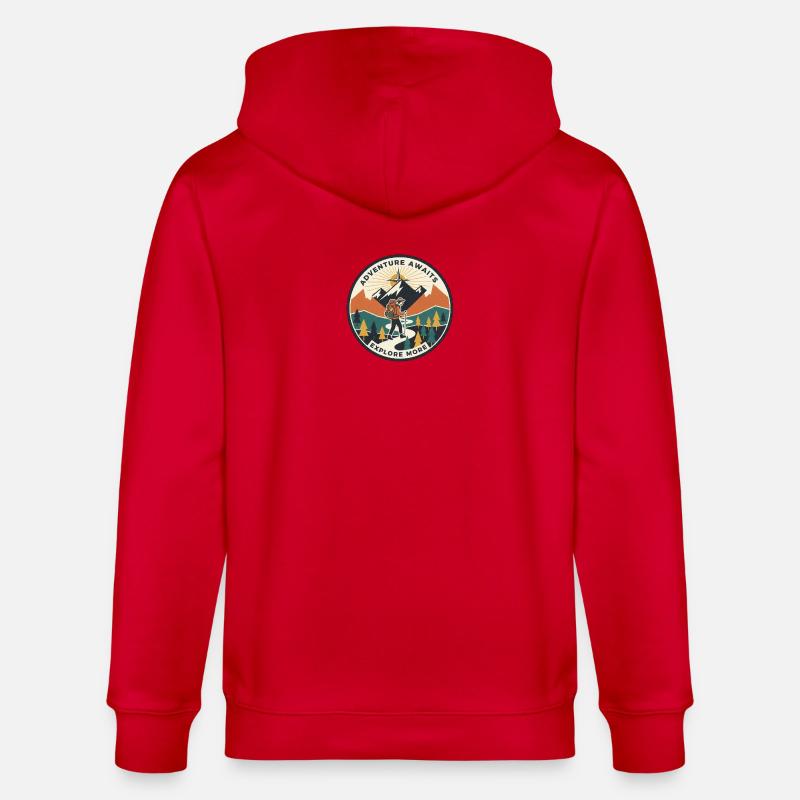 Abenteuerpfad Patch Wanderer - Stanley/Stella Unisex Bio-Kapuzenjacke CULTIVATOR  - Rot