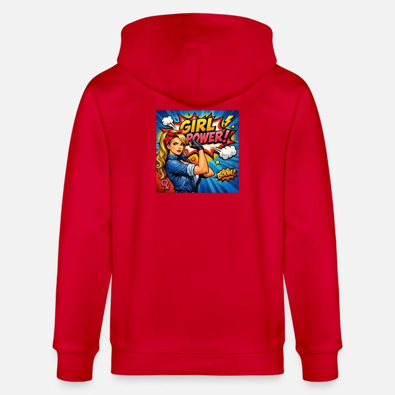 Mädchenkraft Comicheldin - Stanley/Stella Unisex Bio-Kapuzenjacke CULTIVATOR  - Rot