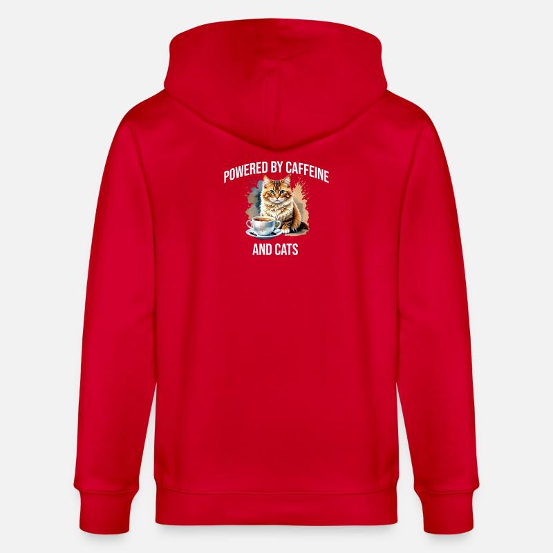 KatzenKaffee Powerdesign - Stanley/Stella Unisex Bio-Kapuzenjacke CULTIVATOR  - Rot