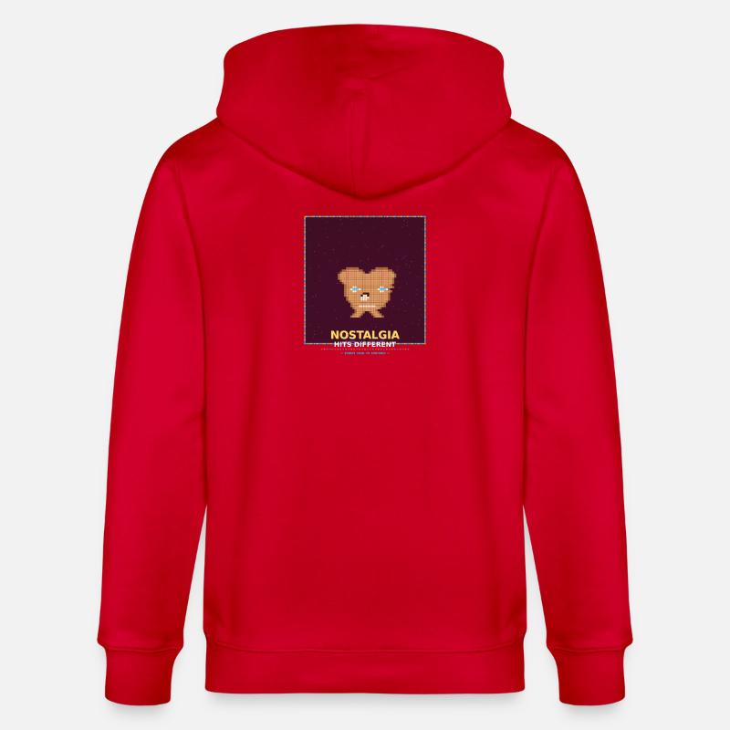 Nostalgia Pixel Bear : RetroGlanz Design - Veste à capuche bio CULTIVATOR Stanley/Stella Unisexe - rouge