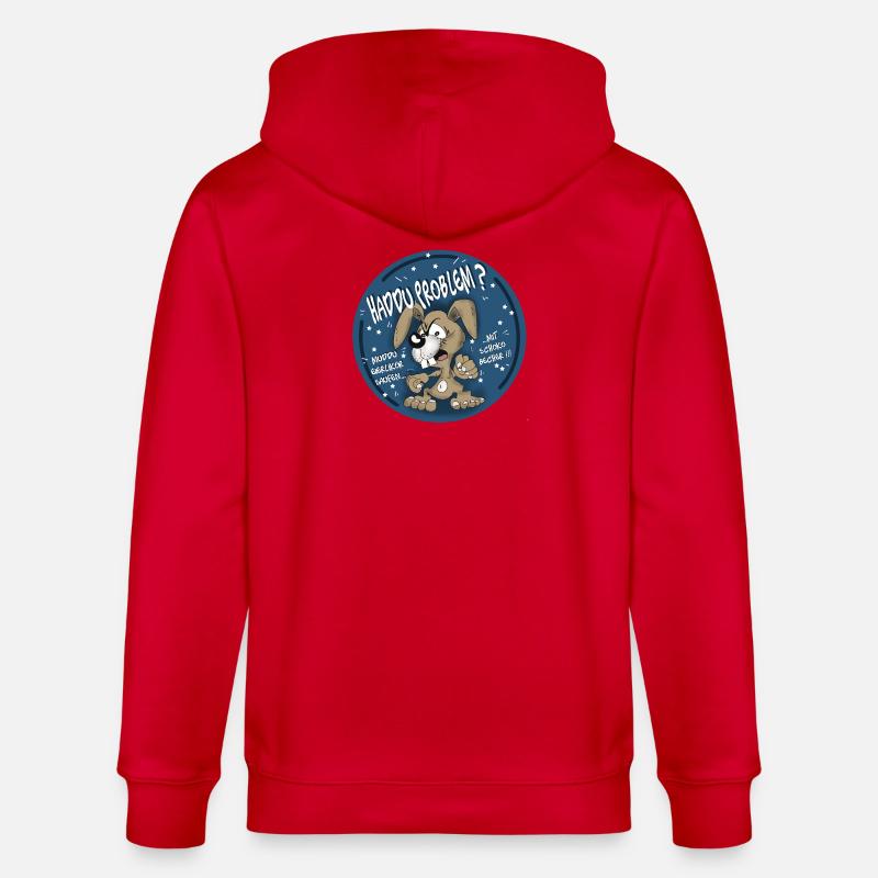 Hasen-Comic Haddu Problem? - Stanley/Stella Unisex Bio-Kapuzenjacke CULTIVATOR  - Rot