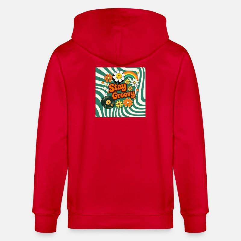 Style fleural rétro - Veste à capuche bio CULTIVATOR Stanley/Stella Unisexe - rouge