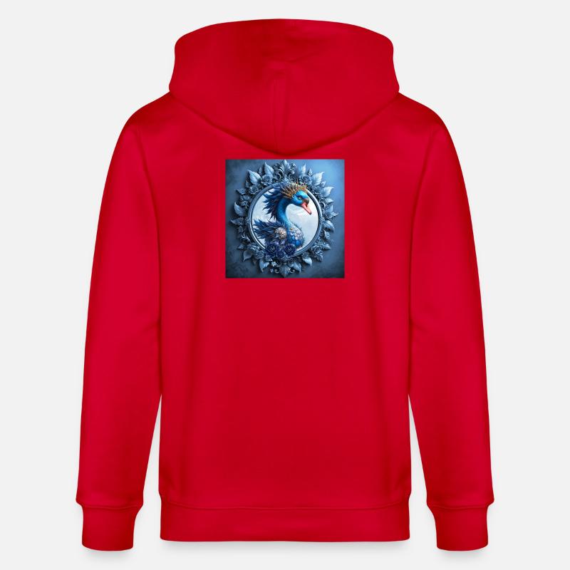 Blauer Phoenix-Wappen im Bild - Stanley/Stella Unisex Bio-Kapuzenjacke CULTIVATOR  - Rot