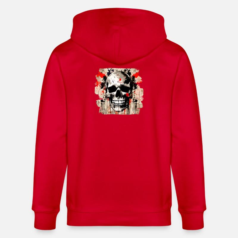 Explosion de graffiti de crâne - Veste à capuche bio CULTIVATOR Stanley/Stella Unisexe - rouge