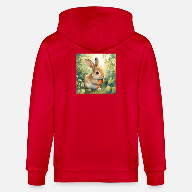 Petit lapin mignon - Veste à capuche bio CULTIVATOR Stanley/Stella Unisexe - rouge