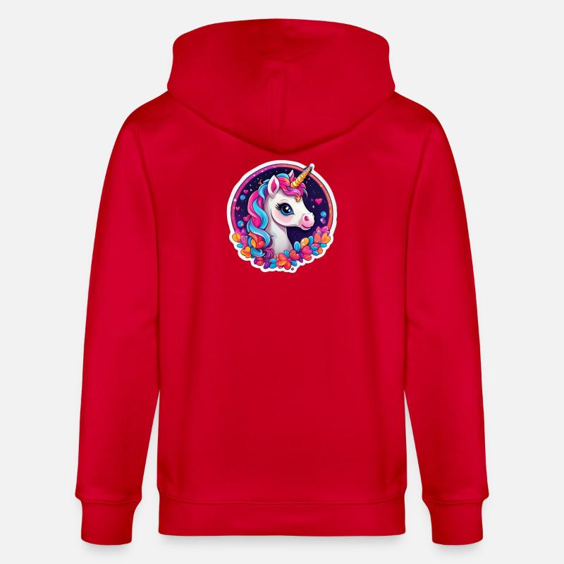 Sternenregenbogen-Einhorn - Stanley/Stella Unisex Bio-Kapuzenjacke CULTIVATOR  - Rot