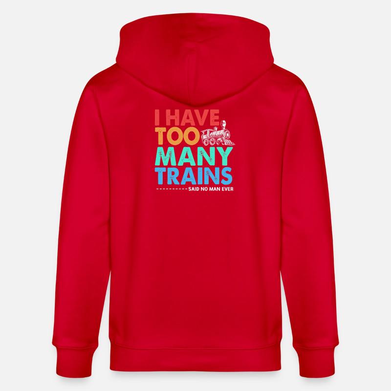 Model Railway Model Making Model Maker - Stanley/Stella CULTIVATOR Unisex Organic Hooded Jacket - red