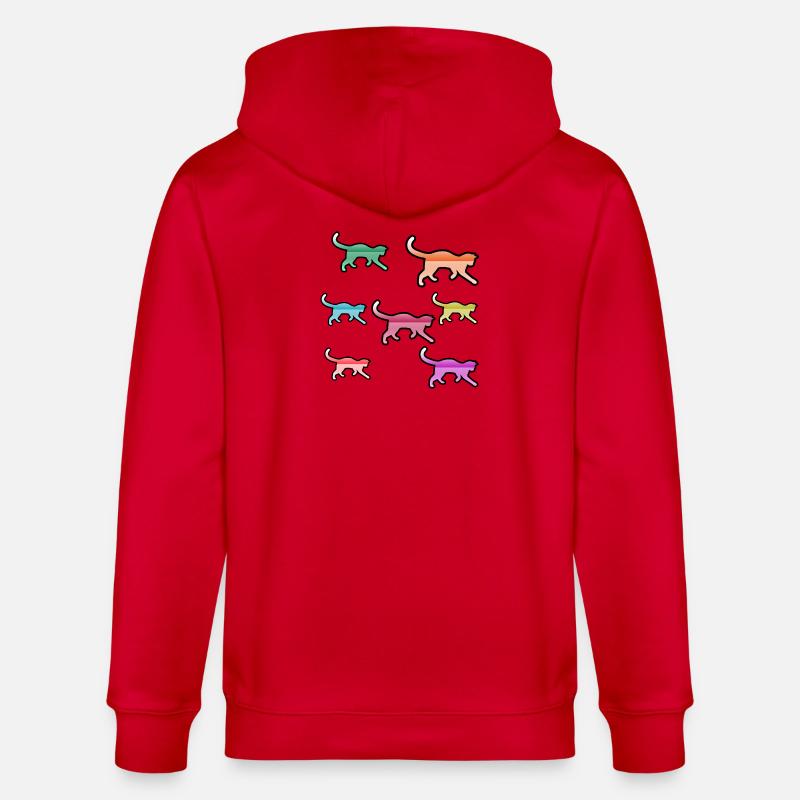 félin - Veste à capuche bio CULTIVATOR Stanley/Stella Unisexe - rouge