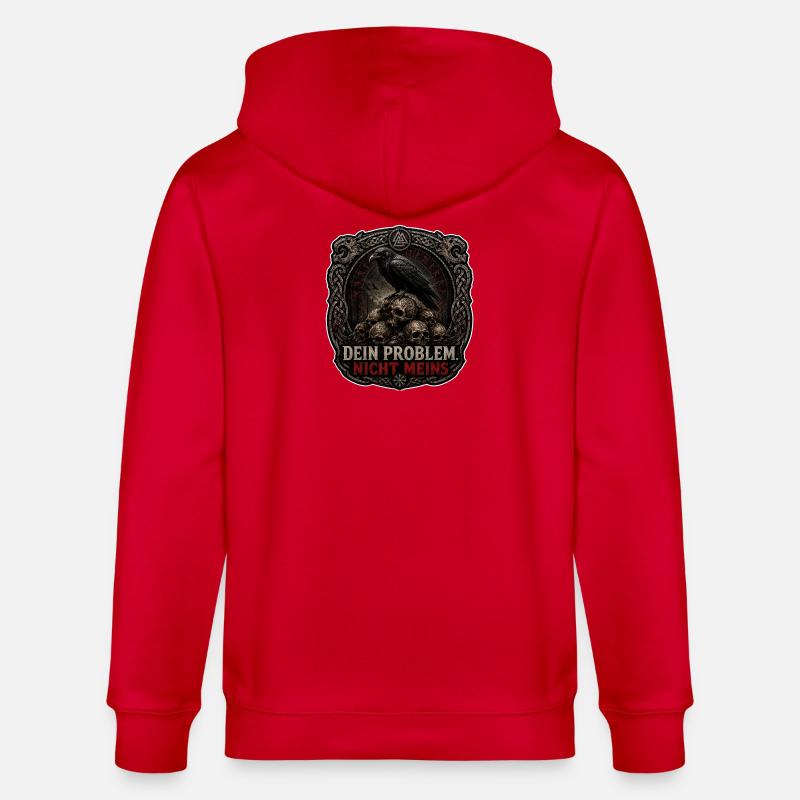 Dein Problem Nicht Meins Gothic Patch - Stanley/Stella Unisex Bio-Kapuzenjacke CULTIVATOR  - Rot
