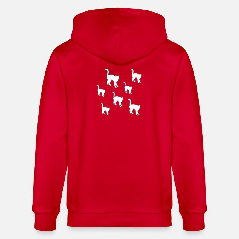 félin - Veste à capuche bio CULTIVATOR Stanley/Stella Unisexe - rouge