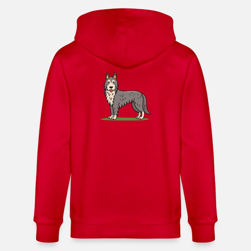 Irischer Wolfshund (Comic) - Stanley/Stella Unisex Bio-Kapuzenjacke CULTIVATOR  - Rot