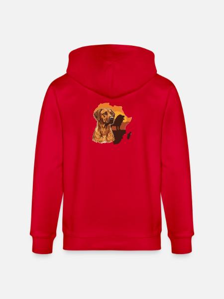 Rhodesian Ridgeback - Stanley/Stella CULTIVATOR  Unisex Organic Hooded Jacket - red
