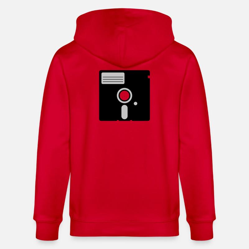 retro floppy disk - Veste à capuche bio CULTIVATOR Stanley/Stella Unisexe - rouge